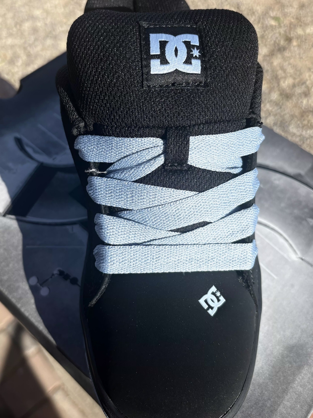 DC Women's Low-Top Sneakers - Black with Light Blue Camo - Picture 3 of 5